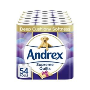 【2026 Special Deals + Free Shipping】Andrex 54 Rolls Supreme Quilted Toilet Paper Roll - toilet paper