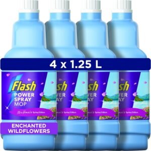 Flash Power Spray Mop Floor Cleaner Multi-Surface Cleaning Liquid Enchanted Wildflowers 5L (1.25L x4)