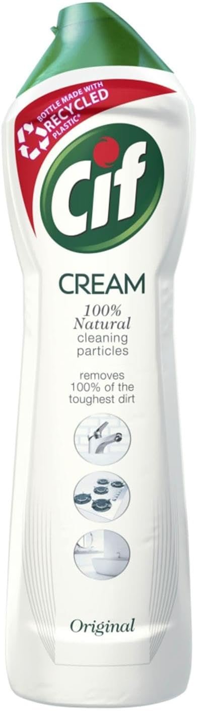 Cif Original Cream Multipurpose Surface Cleaner enriched with a fresh, ocean scent made with 100% natural cleaning particles for gentle and reliable cleaning, Multi Buy 8 Pack - Image 2