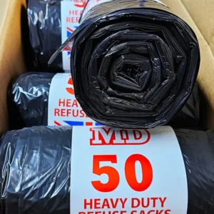 500 Heavy Duty Bin Bags,Campaign, Large Strong MD50 Brand Refuse Sacks (10pcs x 50 Rolls) Size-70x83cm, Leakage, Black Bin Bags, Business and Home